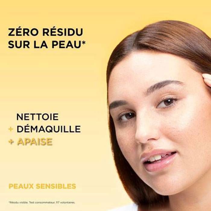 Garnier SkinActive Eau micellaire Biphasé 100ml vue alternative démaquillant waterproof yeux lèvres format voyage - novaparapharmacie