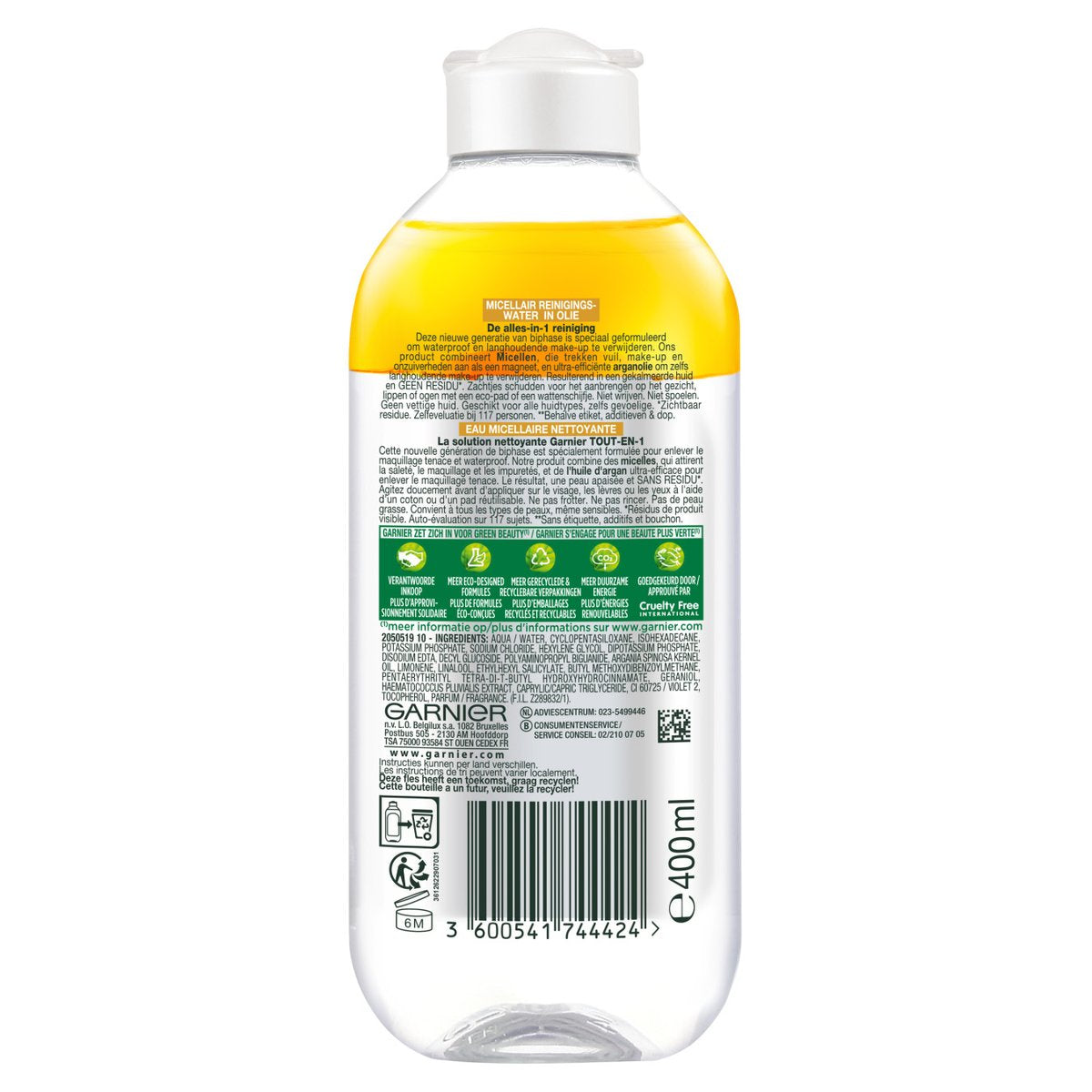 Garnier SkinActive Eau Micellaire Nettoyante huile Argan vue alternative démaquillant nourrissant peaux sèches sensibles - novaparapharmacie