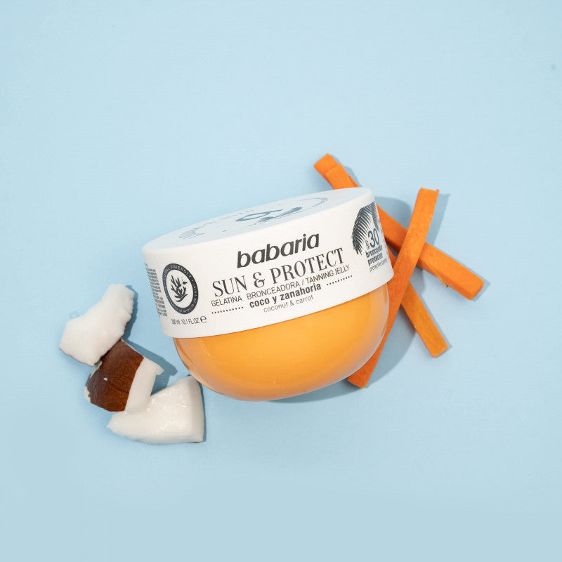 BABARIA Gelée Bronzante à la Carottine Reflet Soleil SPF 15 300ml gelée bronzage carottine reflet soleil SPF 15 vitamines hydratation - novaparapharmacie