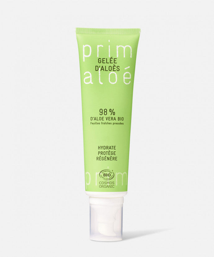 Prim Aloé Gelée d'Aloès 98% Aloe Vera Bio 125ml gel pur hydratant apaisant visage corps multi-usages - novaparapharmacie