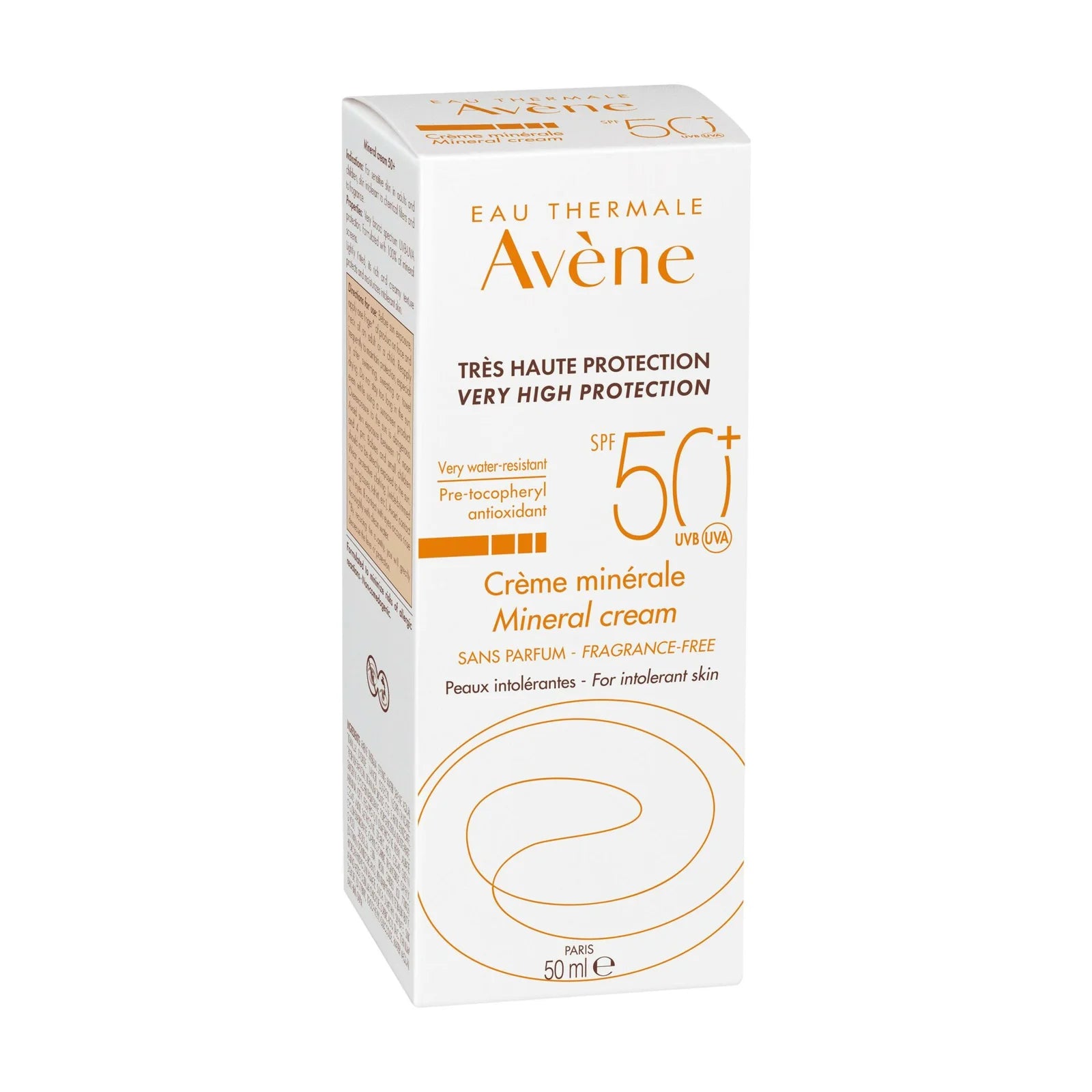 Avène Très Haute Protection Crème Minérale SPF50+ 50ml Peaux Intolérantes Sensibles Filtres Minéraux - novaparapharmacie