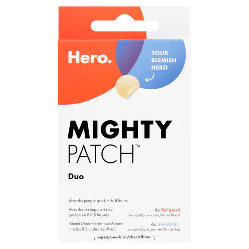 Hero Mighty Patch Duo 12 Pièces 6 Original + 6 Invisible patchs anti-acné hydrocolloïde absorbe imperfections jour nuit - novaparapharmacie
