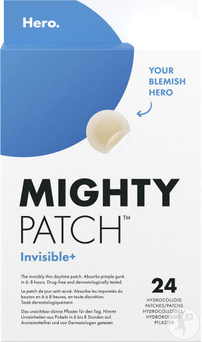  Hero Mighty Patch Invisible+ 24 Pièces patchs anti-acné ultra-fins transparents hydrocolloïde invisibles sous maquillage jour - novaparapharmacie
