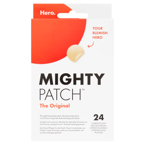 HERO Mighty Patch The Original 24 patchs anti-imperfections action ciblée hydrocolloïde protection invisible absorption rapide - novaparapharmacie