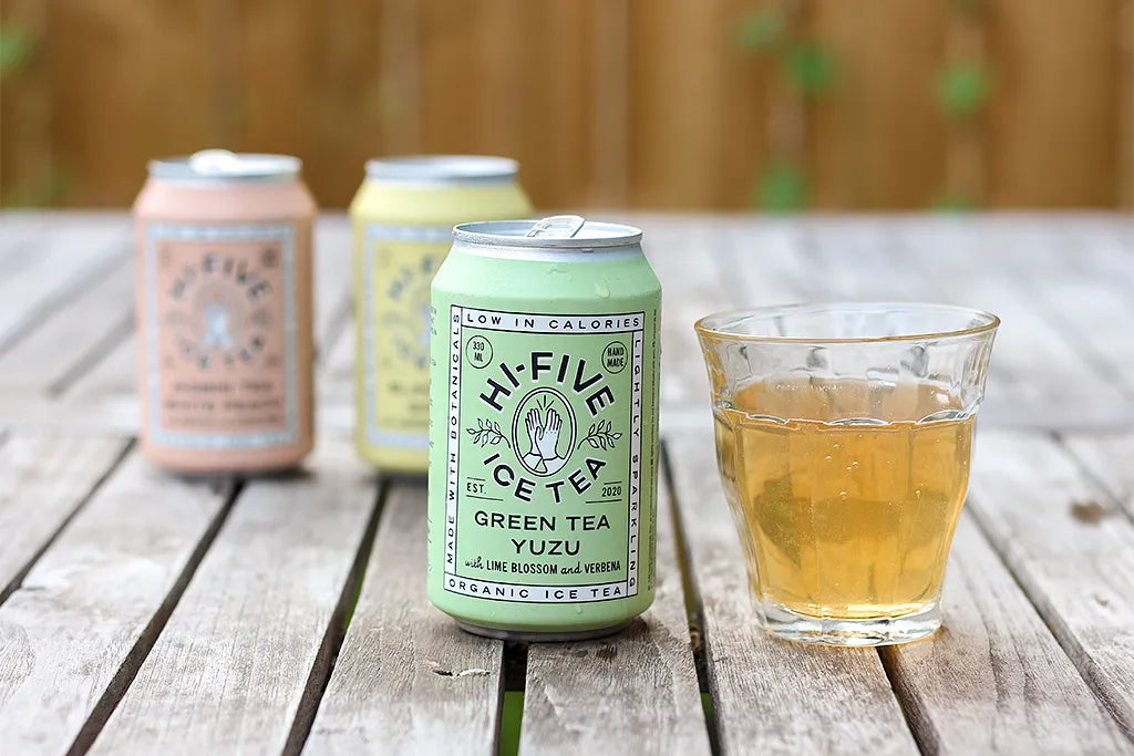  HI-FIVE vue alternative ice tea yuzu thé vert 330ml format canette pratique agrumes antioxydante - novaparapharmacie