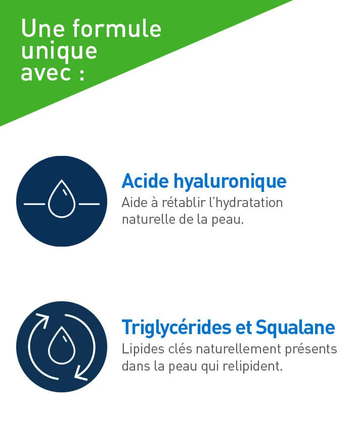 CERAVE Huile Lavante Moussante formule hydratante nettoyage doux peaux sèches céramides triglycérides acide hyaluronique - novaparapharmacie