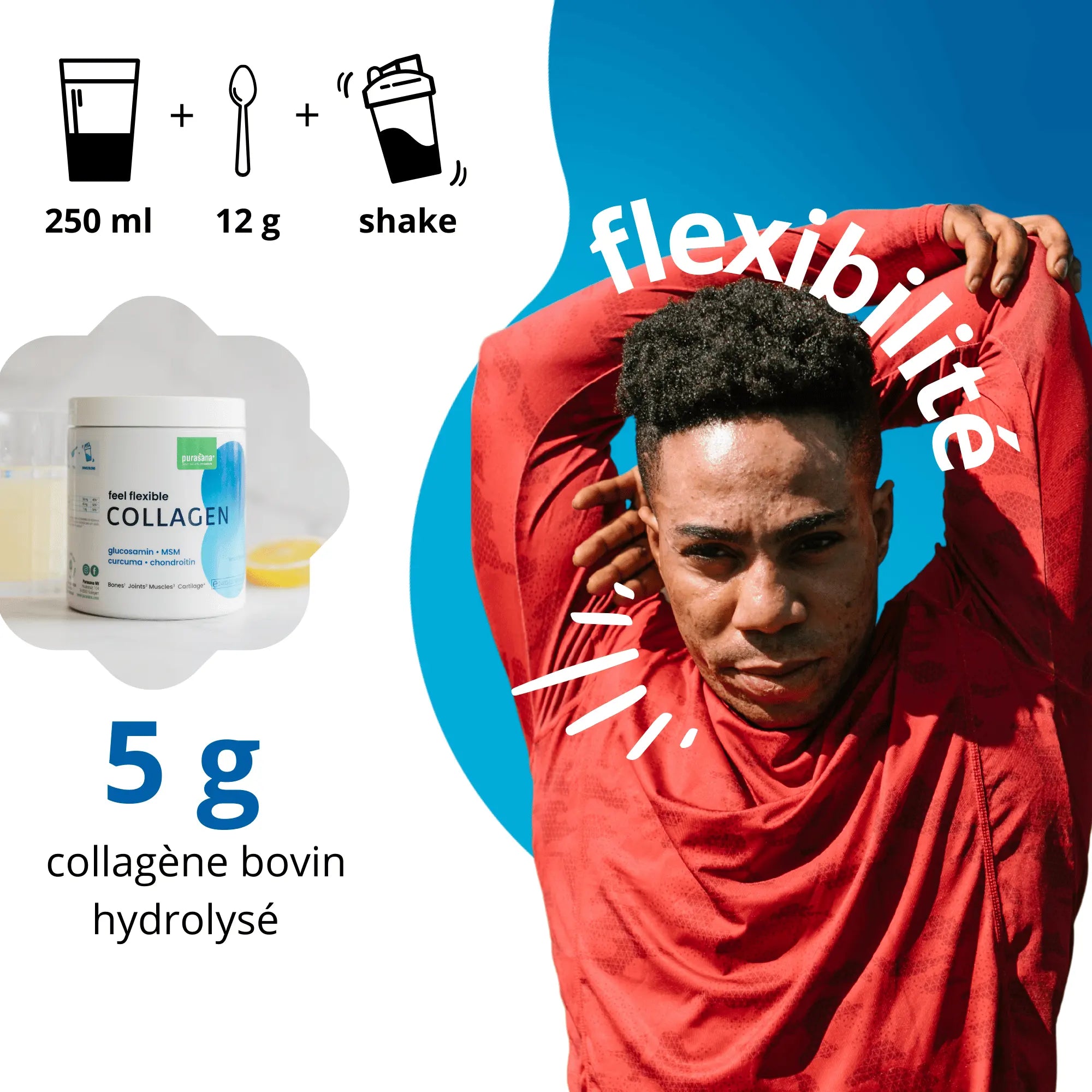 PURASANA Feel Flexible Collagène 240g complément alimentaire articulations mobilité collagène hydrolysé confort articulaire - novaparapharmacie