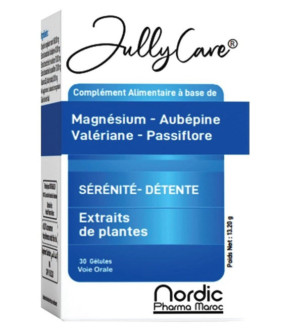 JullyCare Magnésium, Aubépine, Valériane & Passiflore 30 Gélules