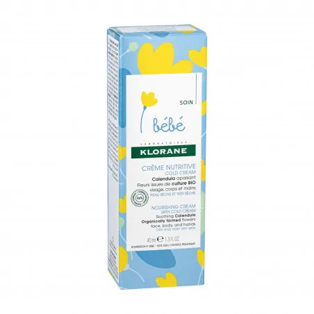 KLORANE Bébé packaging crème nutritive cold cream peaux très sèches bébé nourrisson hydratation protection confort - novaparapharmacie