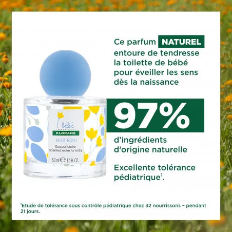 KLORANE Bébé Petit Brin Eau Parfumée 50ml flacon blanc bleu parfum délicat bébé nourrisson fraîcheur douceur - novaparapharmacie