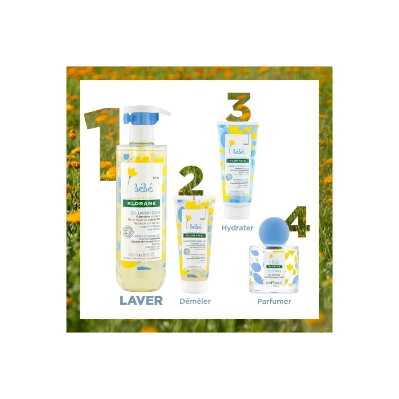 KLORANE Bébé vue complète gel lavant doux calendula corps cheveux bébé nourrisson nettoyage douceur apaisant pratique - novaparapharmacie