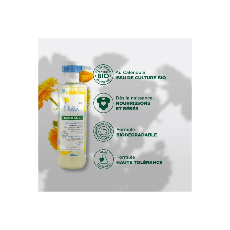  KLORANE Bébé résultats gel lavant doux calendula corps cheveux bébé nourrisson nettoyage douceur apaisant peau douce - novaparapharmacie