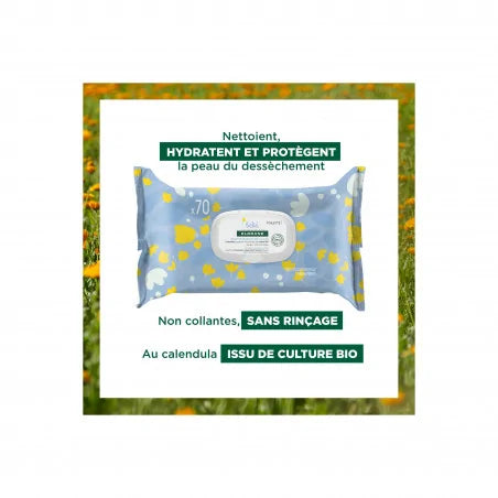 KLORANE Bébé vue lingettes nettoyantes calendula BIO bébé nettoyage douceur hypoallergénique épaisses résistantes - novaparapharmacie