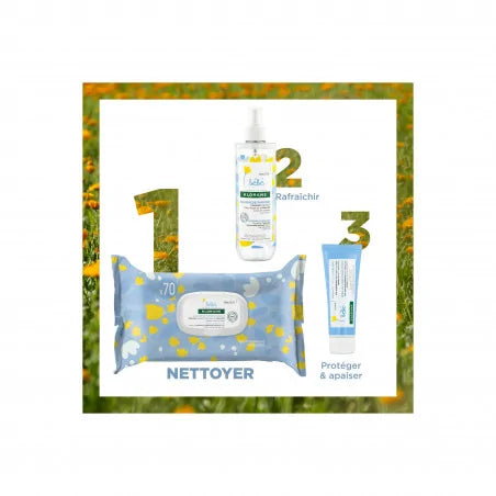 KLORANE Bébé Lingettes Nettoyantes Douces 70 Pièces - Calendula BIO + Cadeau