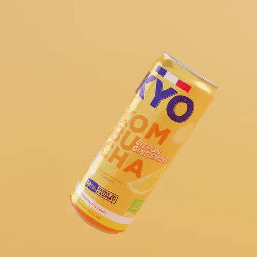 KYO KOMBUCHA Canette 330ml Boisson Fermentée Probiotiques Naturel Rafraîchissant Détox Bien-être Digestif