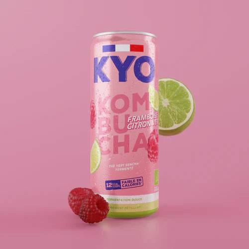 KYO KOMBUCHA Canette 330ml Boisson Fermentée Probiotiques Naturel Rafraîchissant Détox Bien-être Digestif