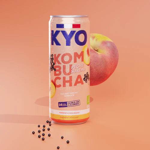 KYO KOMBUCHA Canette 330ml Boisson Fermentée Probiotiques Naturel Rafraîchissant Détox Bien-être Digestif