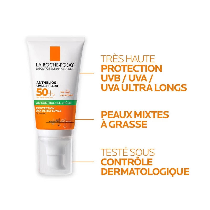 La Roche Posay Anthelios UVMUNE 400 Oil Control Gel-Crème SPF50+ Invisible 50ml