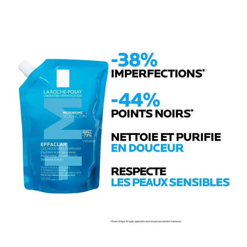 La Roche Posay Effaclar Eco-Recharge Gel Moussant Peau Grasse Acnéique 400ml | Nova Para