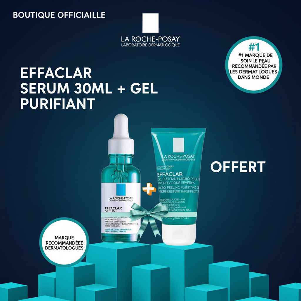  La Roche-Posay Effaclar Sérum Ultra Concentré 30ml flacon pompe blanc vert acide salicylique peaux grasses acnéiques - novaparapharmacie