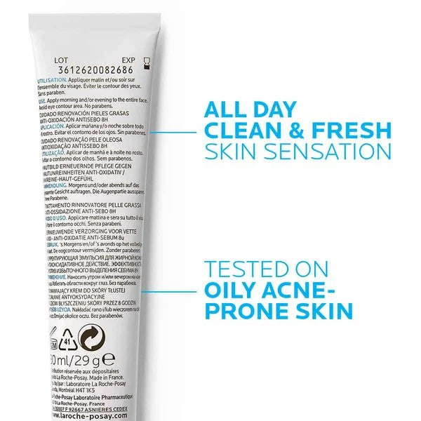 La Roche-Posay Effaclar K+ Soin Rénovation Anti-Récidive 40ml tube blanc vert peaux grasses acnéiques rénovation - novaparapharmacie
