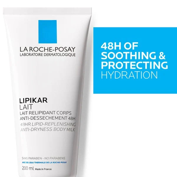 Format 200ml Lipikar Lait Relipidant Zoom Produit Hydratation Intensive Peaux Sèches La Roche-Posay - novaparapharmacie