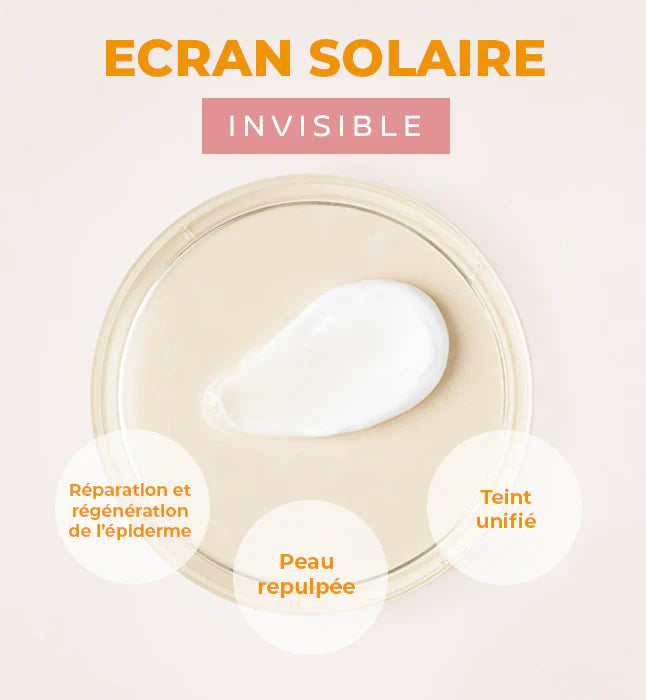 GLEAMY Écran Solaire Invisible laboratoire formule SPF50+ haute protection tous types peaux - novaparapharmacie