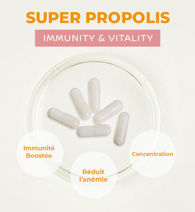 GLEAMY Super Propolis tableau composition propolis moringa acides aminés vitamines - novaparapharmacie