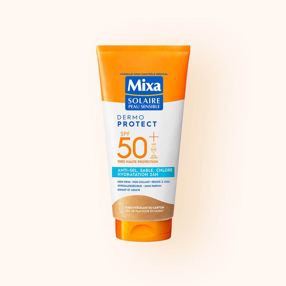 MIXA Solaire Lait Anti-Sable SPF50+ 175ml Protection Solaire Très Haute Résistant Eau Sable Formule Innovante Plage - Nova Parapharmacie