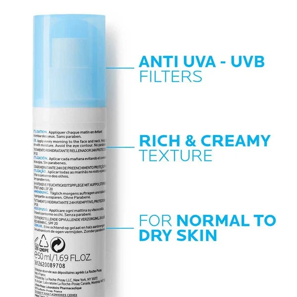  Bénéfices Hydraphase UV Intense Riche Réhydratation 24h Protection UV SPF20 Peaux Sensibles Sèches - novaparapharmacie