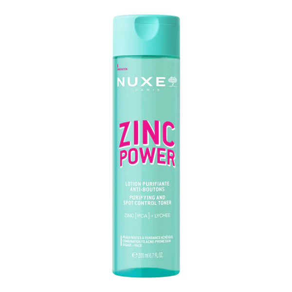 NUXE Zinc Power Lotion Purifiante Anti-Boutons 200ml tonique visage peaux grasses acnéiques zinc - novaparapharmacie