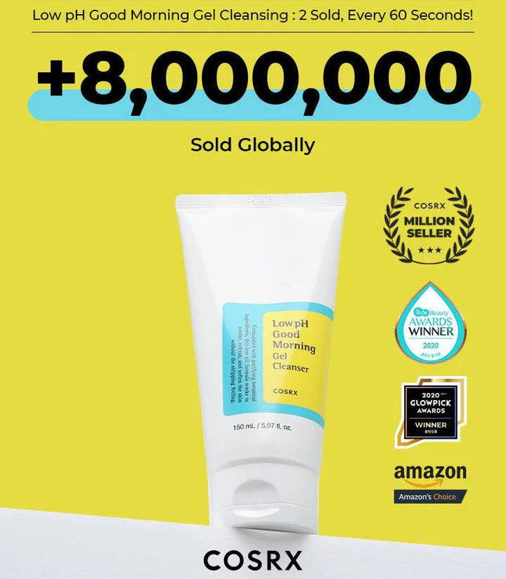 COSRX 150ml Low PH Good Morning Gel Cleanser gel nettoyant visage pH doux low pH nettoyage doux tea tree good morning - novaparapharmacie