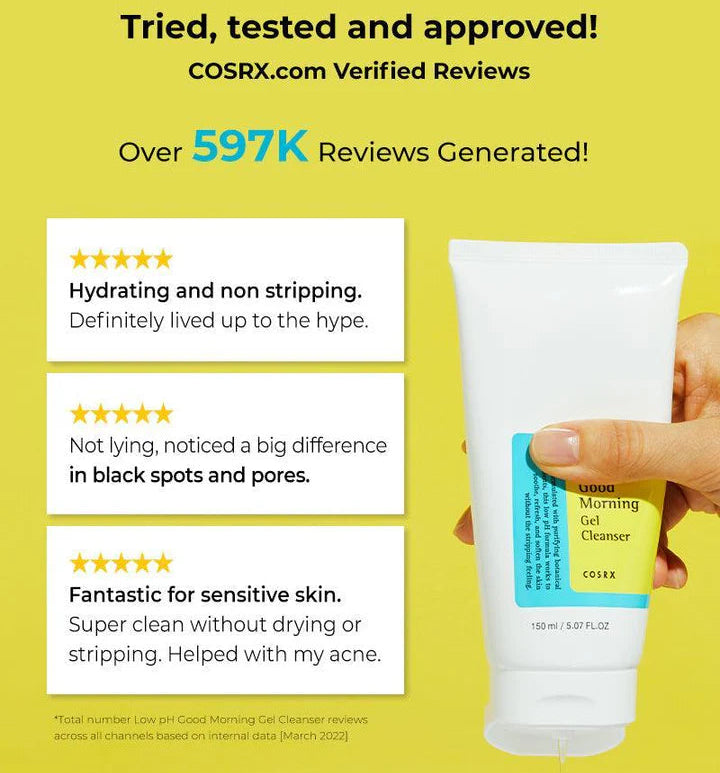 COSRX Low PH Good Morning Gel Cleanser gel nettoyant 150ml visage pH doux low pH nettoyage doux tea tree good morning - novaparapharmacie