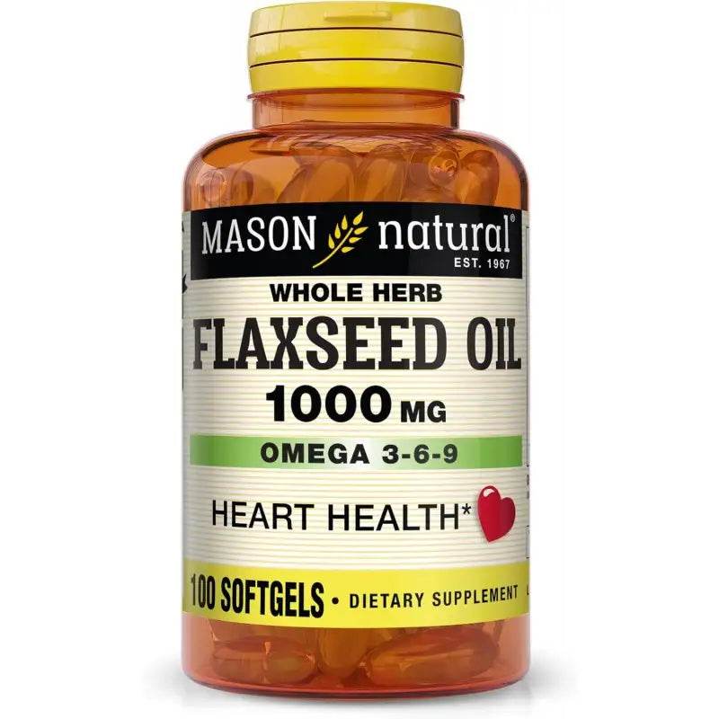 Mason Natural Flaxseed Oil 1000 mg 100 Softgels - Nova Parapharmacie