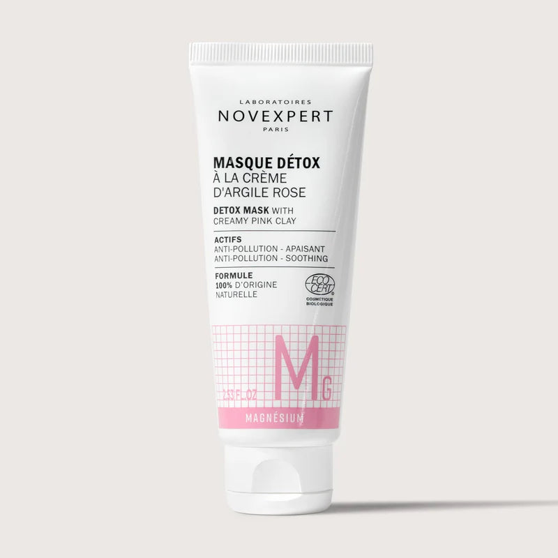 Novexpert Masque Détox Crème Argile Rose Magnésium 75ml Purifiant Apaisant Pores Resserrés - novaparapharmacie