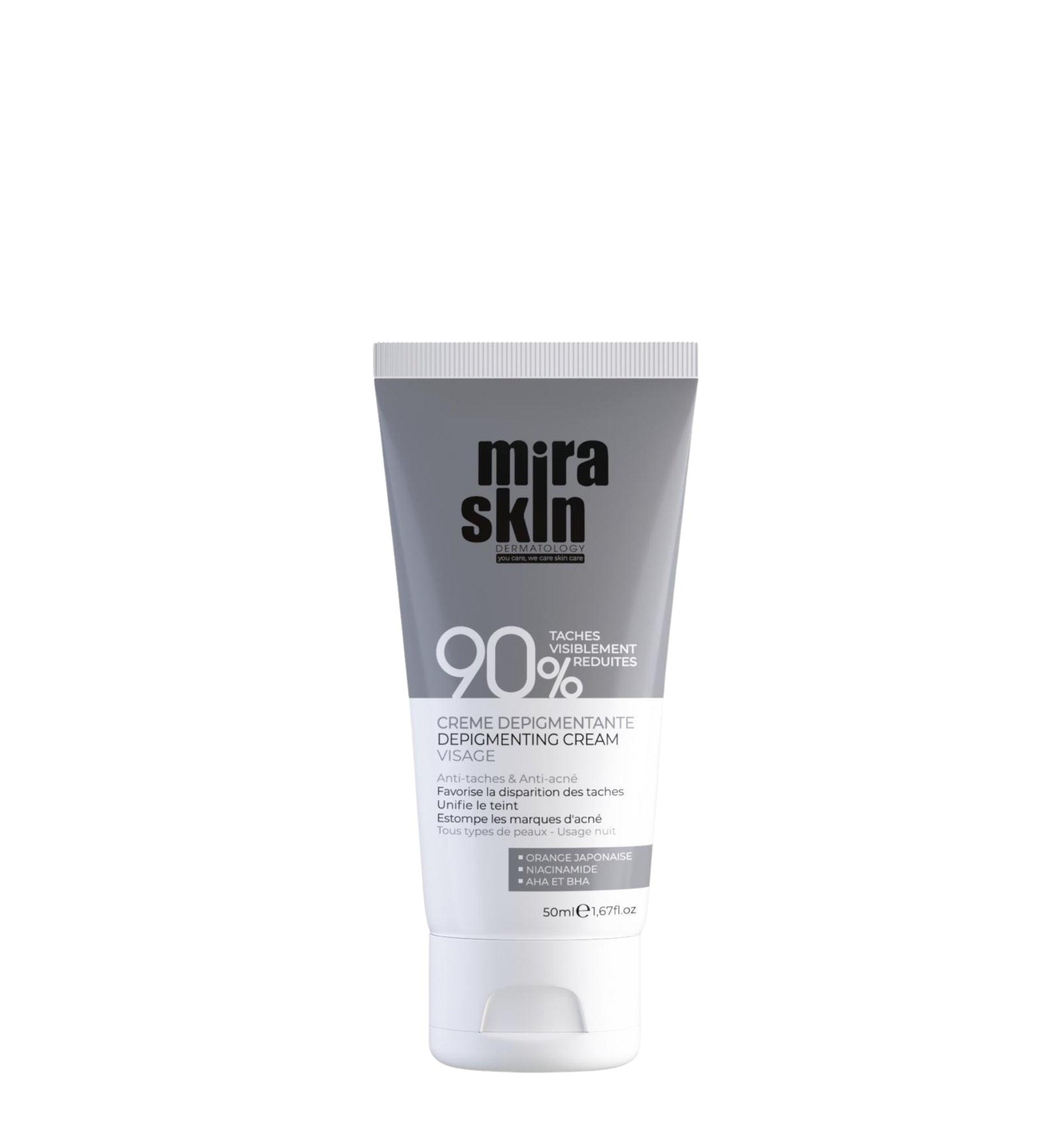 MIRASKIN Crème Dépigmentante 50ml crème anti-taches éclaircissante uniformisation hyperpigmentation vitamine C - novaparapharmacie