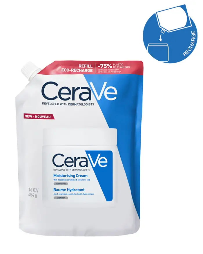 cerave baume hydratant Eco-recharge 454g -Nourrit, hydrate la peau en continu 48H | Nova Para