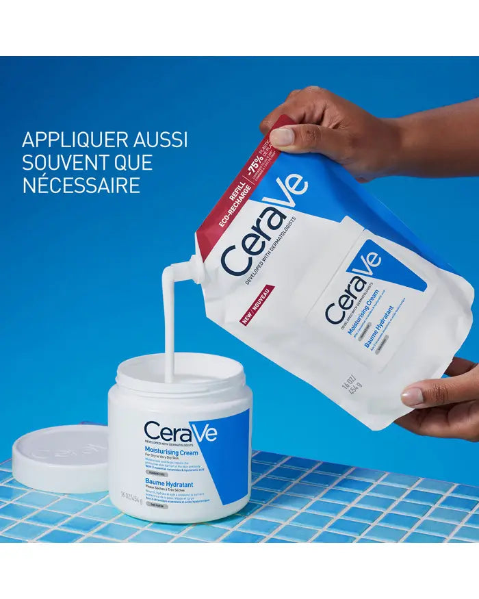 cerave baume hydratant Eco-recharge 454g-Nourrit, hydrate la peau en continu 48H  | Nova Para