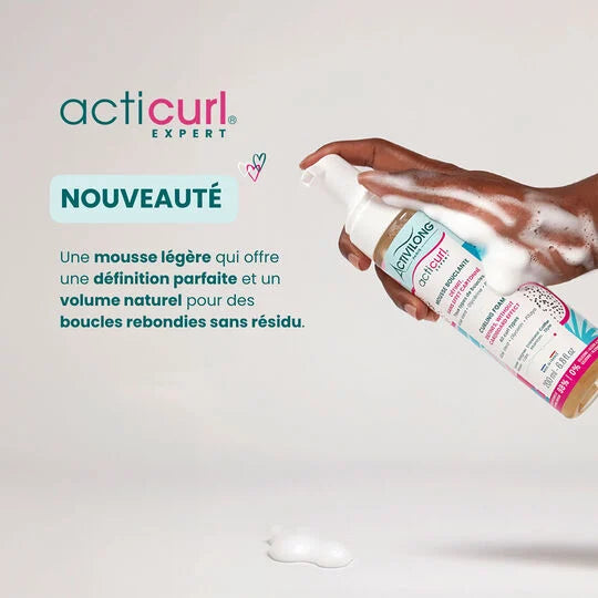 Activilong Acticurl Mousse Bouclante définit volumise fixe contrôle frisottis boucles rebondies aériennes - novaparapharmacie