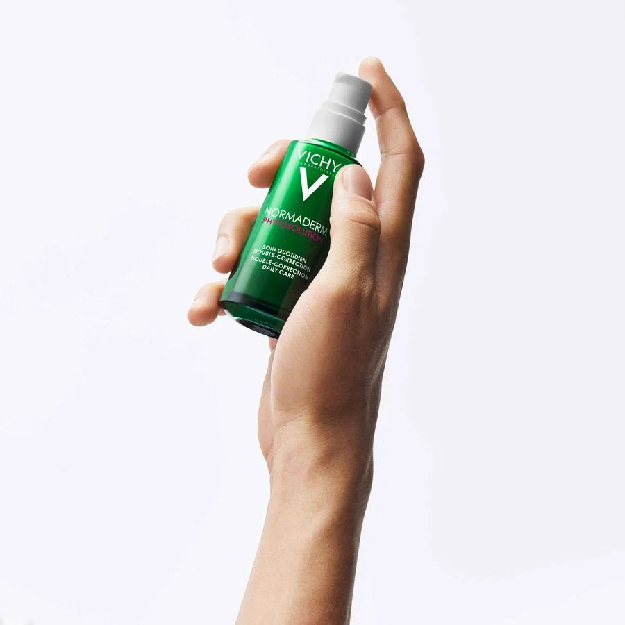  VICHY Normaderm Phytosolution Soin Quotidien 50ml tube blanc vert double-correction peaux grasses acnéiques eau thermale - novaparapharmacie