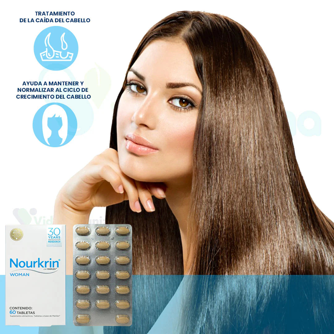 NOURKRIN FEMME 60 Comprimés - Complément Anti-Chute Cheveux Femme Premium