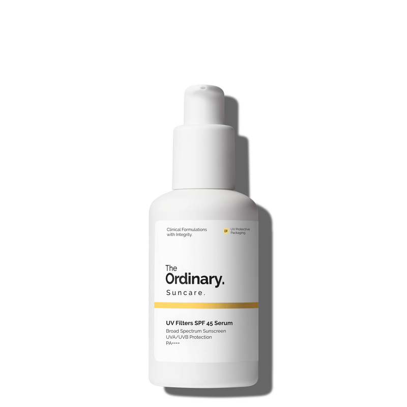 THE ORDINARY Suncare Sunscreen UV Filtres SPF45 Serum 60ml sérum protection solaire SPF 45 texture sérum UV filtres sans traces UVA UVB - novaparapharmacie