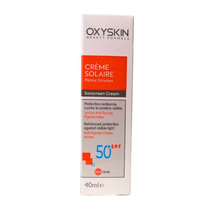 OXYSKIN Crème Solaire Peaux Grasses Anti-Taches Spf50+ 40 Ml - Nova Parapharmacie