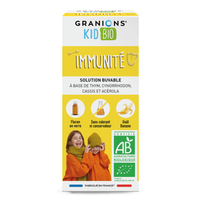 GRANIONS Kids Bio Immunité Sirop 125ml complément alimentaire enfant défenses renforcées 100% bio protection naturelle goût agréable - novaparapharmacie
