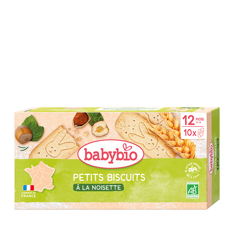 BABYBIO Petits Biscuits à la Noisette 160g bio biscuits bébé dès 10 mois goût noisette naturel texture fondante gourmand - novaparapharmacie