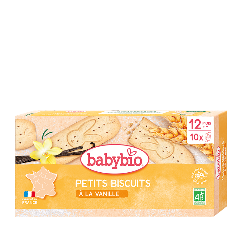 Babybio Petits Biscuits à la Vanille Bio 160g biscuits bébé dès 10 mois saveur vanille naturelle dentition - novaparapharmacie