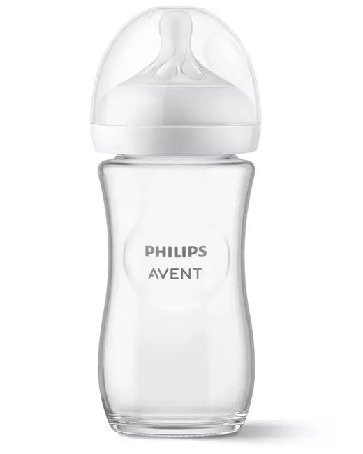 PHILIPS AVENT SCY933/01 Biberon Verre Natural Response 260ml 1m+ tétine 3.0 anti-coliques verre - novaparapharmacie