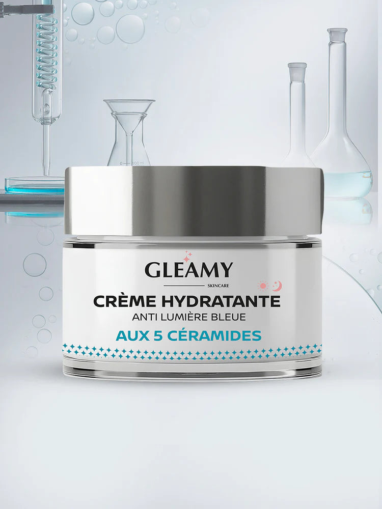 GLEAMY Crème Hydratante Anti Lumière Bleue 50ml soin visage protection écrans hydratation intense anti-âge éclat révélé - novaparapharmacie