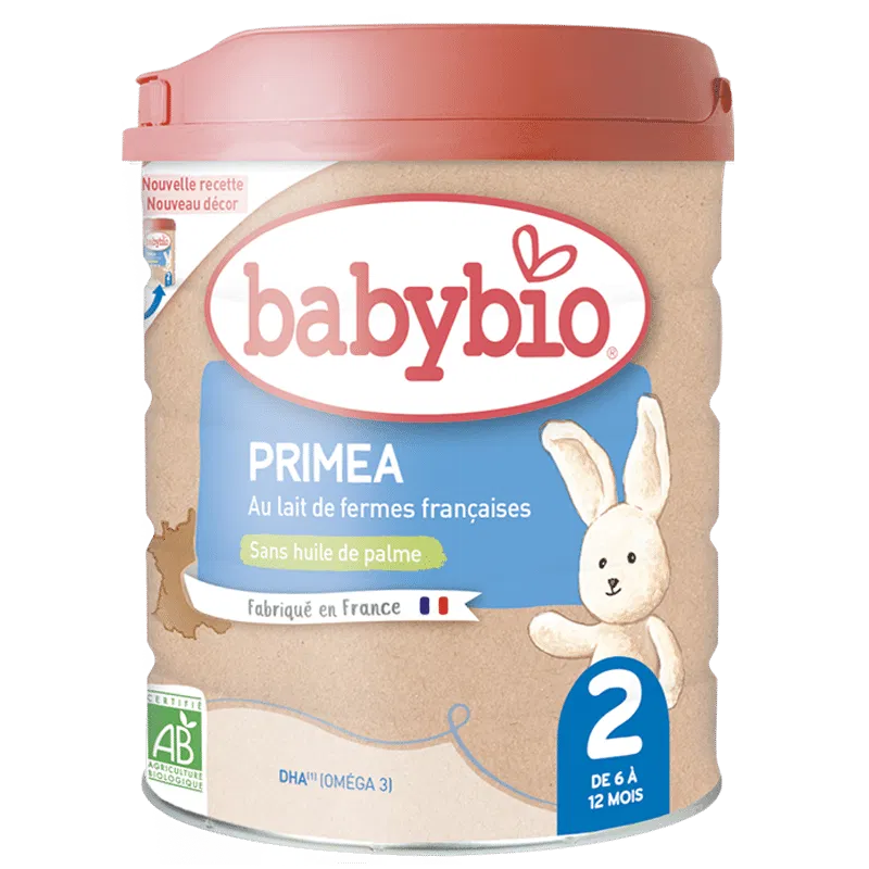 Babybio Lait 2ème âge Primea 2 Bio 800g lait infantile croissance dès 6 mois formule biologique DHA vitamines - novaparapharmacie