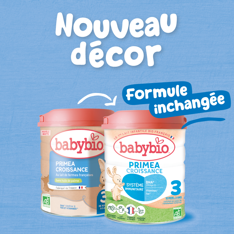 Lait croissance BABYBIO Primea 3 800g bio 3ème âge 10 mois et plus lait infantile nutrition adaptée format économique - novaparapharmacie